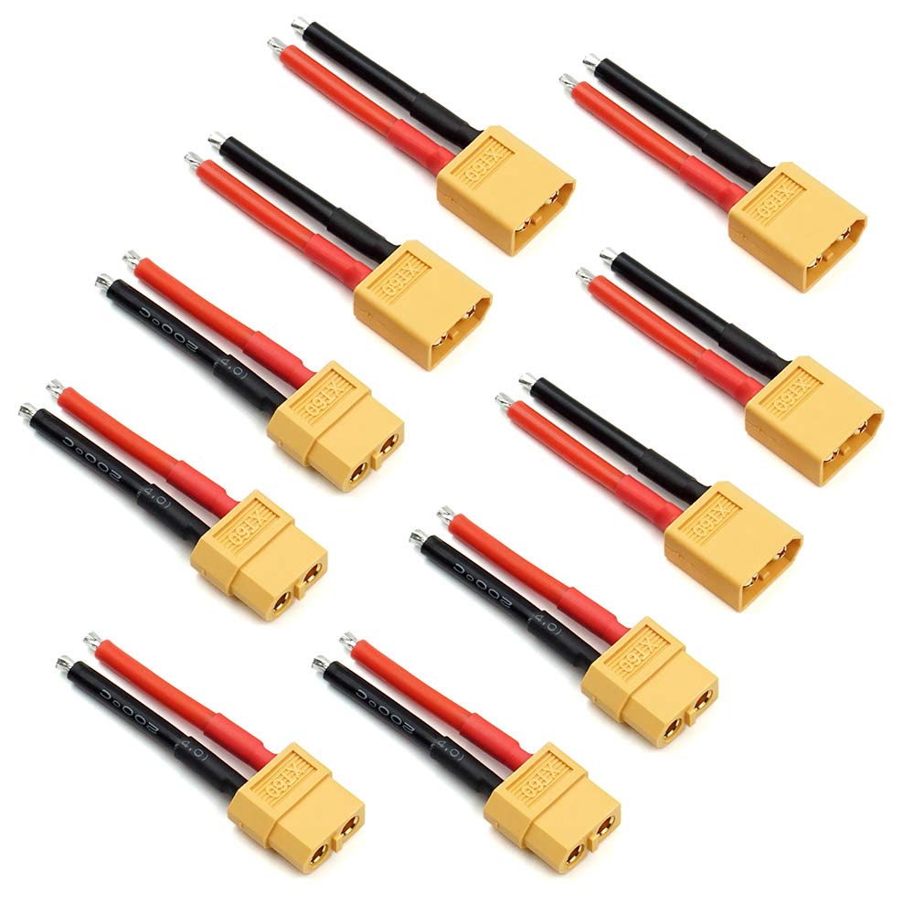 Conectores XT60 macho y hembra con cable de silicona 14AWG