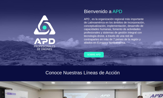 Vista previa del sitio web de APD Drones