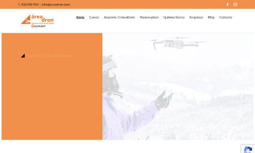 Vista previa del sitio web de Área Dron