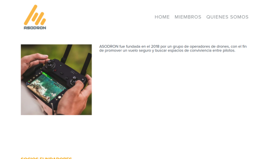 Vista previa del sitio web de Asodron