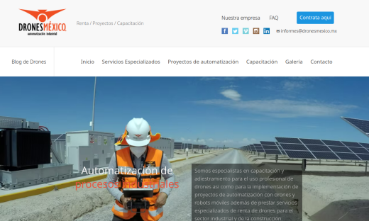 Vista previa del sitio web de Drones México