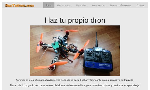 Vista previa del sitio web de Haz Tu Dron