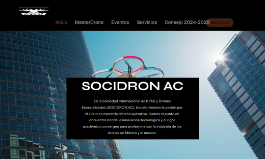 Vista previa del sitio web de Socidron