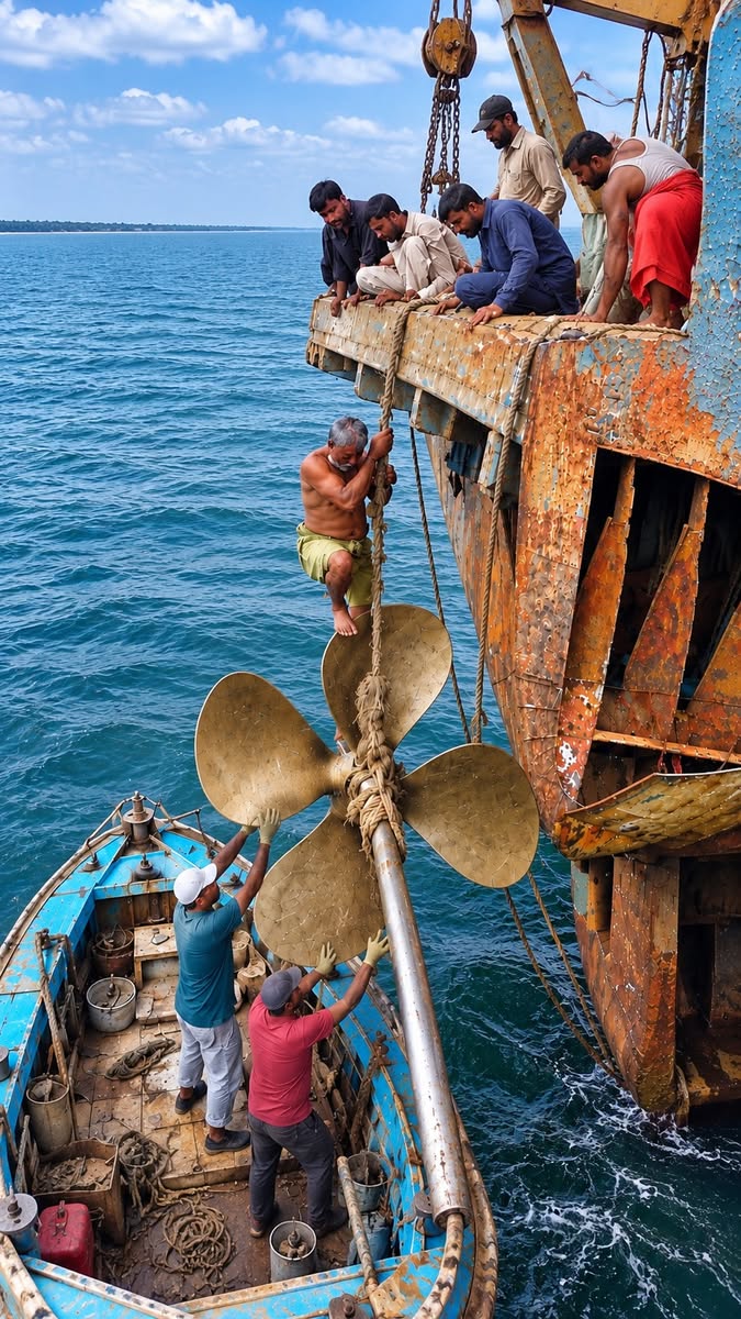 Facebook Reel: Fabricación de una hélice gigante de barco (parte 2)