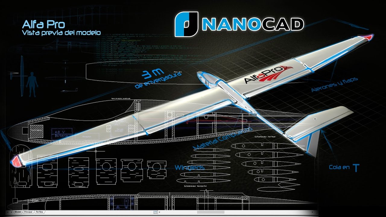 Video: Diseña tus propios planos de aviones y drones | NanoCAD (Software libre)